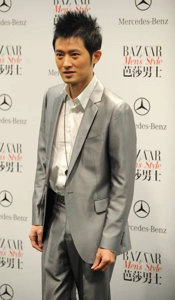 Chinese Actor Ren Quan Arrives Award Ceremony Bazaar Mens Style — Stock Photo, Image