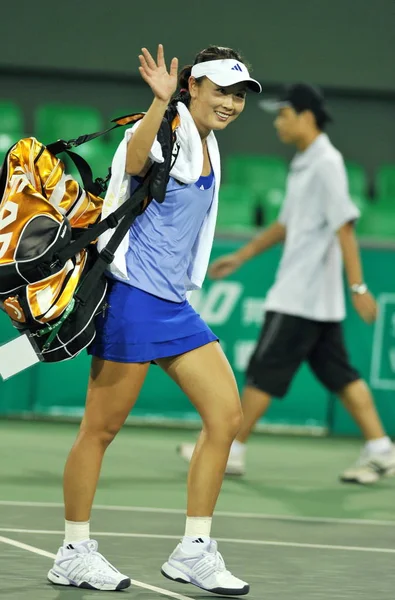 Chinas Peng Shuai Leaves Defeating Angela Haynes First Guangzhou International — Stock Photo, Image