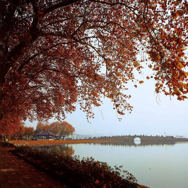 Landschap Van Het Westelijke Meer Hangzhou City East Chinas Zhejiang — Stockfoto