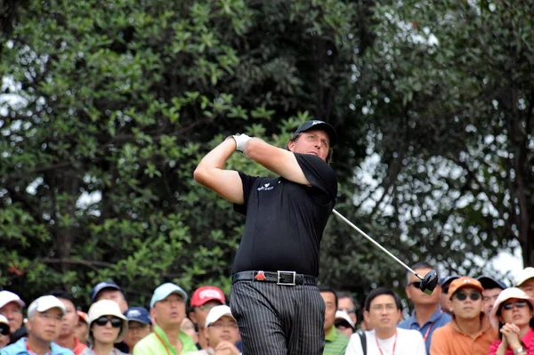 Phil Mickelson Förenta Staternas Tee Finalrundan Hsbc Champions Golftävling Sheshan — Stockfoto