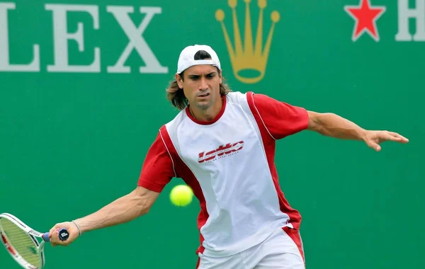 Tenista Español David Ferrer Practica Durante Una Sesión Entrenamiento Para —  Fotos de Stock