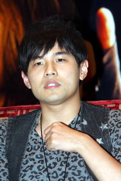 Taiwanese Singer Actor Jay Chou Seen Press Conference Promote Movie — Stock Photo, Image