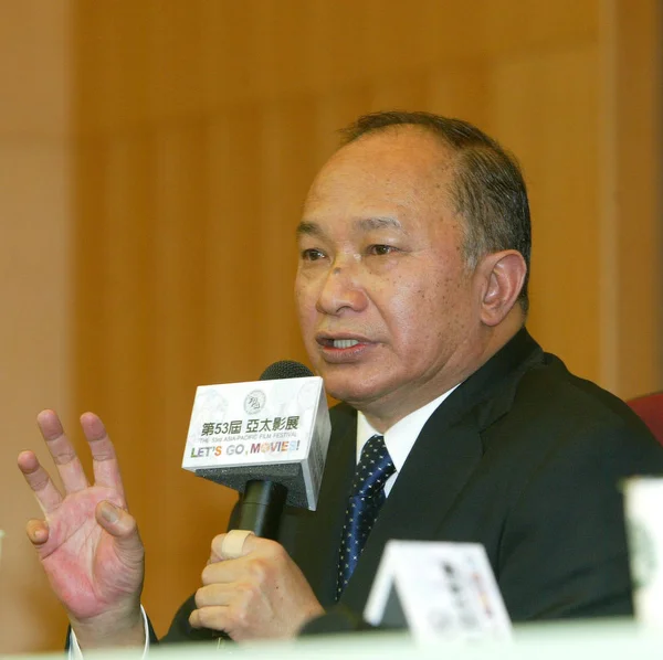 Ředitel Hongkongu John Woo Hovoří Průběhu Akce Podporu Asijsko Pacifického — Stock fotografie