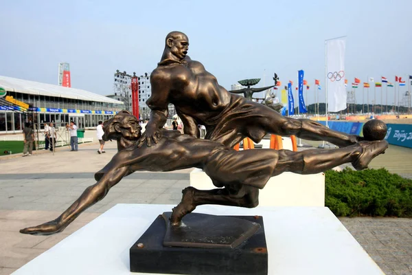 Över Tema Skulptur Displayen Skulptur Utställning Qingdao Olympic Theme Park — Stockfoto