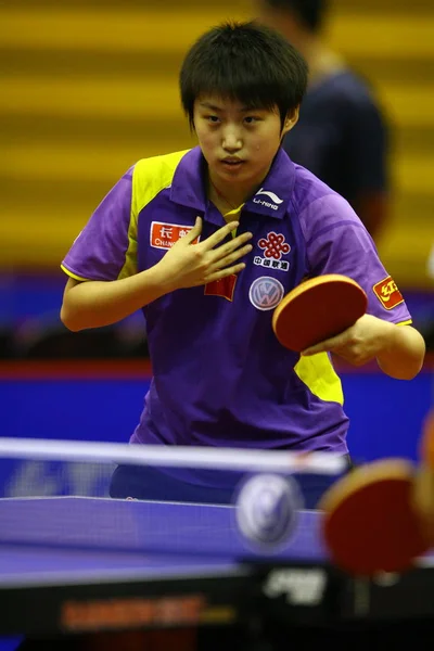 Guo Yue Selección Nacional Tenis Mesa Chinas Durante Una Sesión — Foto de Stock