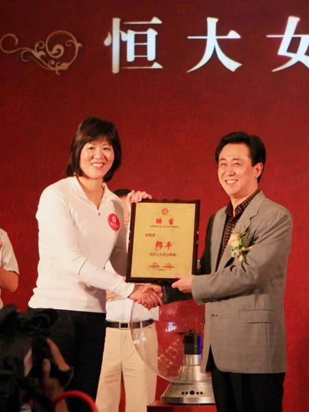 Колишній Китайська Нас Волейболу Голова Тренер Пінг Дженні Lang Отримує — стокове фото