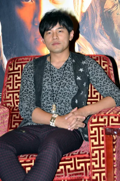 Cantor Ator Taiwanês Jay Chou Visto Uma Coletiva Imprensa Para — Fotografia de Stock