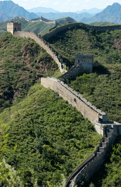 Landskab Den Kinesiske Mur Beijing Kina August 2004 - Stock-foto