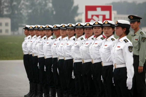 Ejercicio Soldados Chinos Del Epl Durante Una Sesión Entrenamiento Militar — Foto de Stock