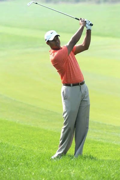 Tiger Woods Golfeur Numéro Mondial Des États Unis Joue Tir — Photo