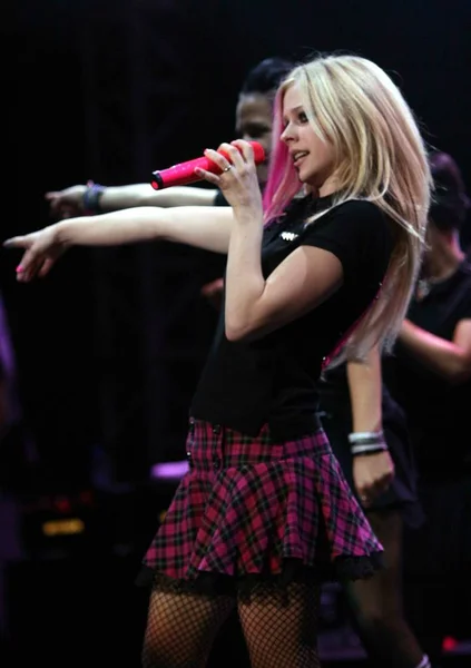 Cantora Canadense Avril Lavigne Apresenta Seu Concerto Solo Shanghai Zhong — Fotografia de Stock