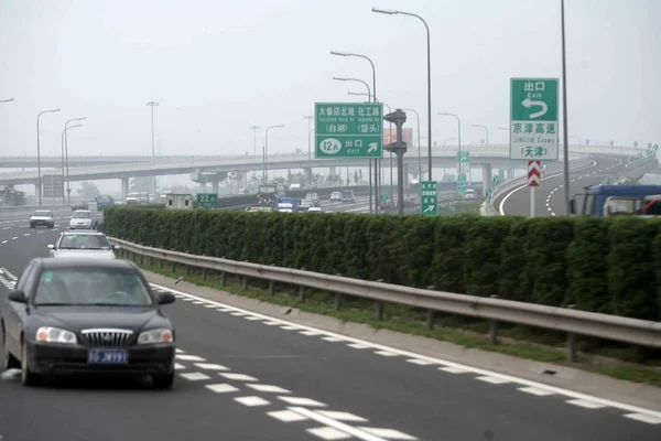 Tráfico Autopista Beijing Tianjin Julio 2008 — Foto de Stock