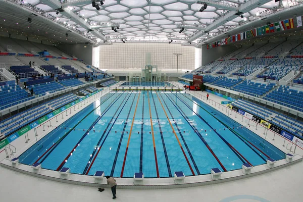 水キューブとして知られている国立水泳センターのインテリア 北京で2008オリンピックの会場の一つ 2008 — ストック写真