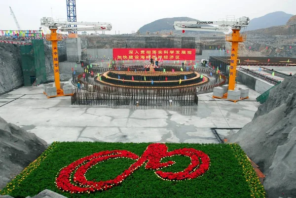Fuding Şehirde Ningde Nükleer Enerji Santrali Inşaatı Görünümü Güneydoğu Çin — Stok fotoğraf