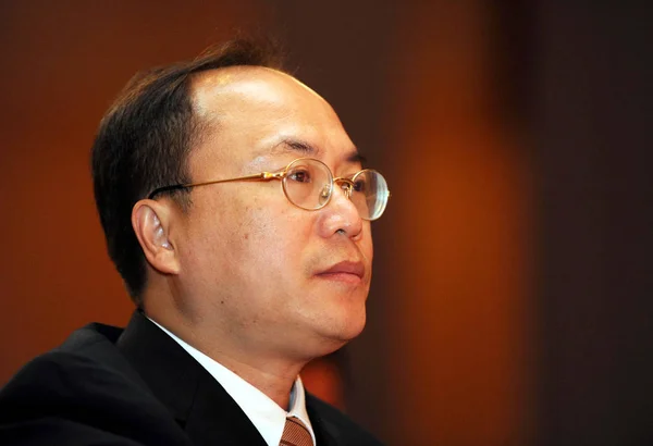 Zhou Yongwei Prezes Fujian Septwolves Industry Ltd Jest Postrzegana Podczas — Zdjęcie stockowe