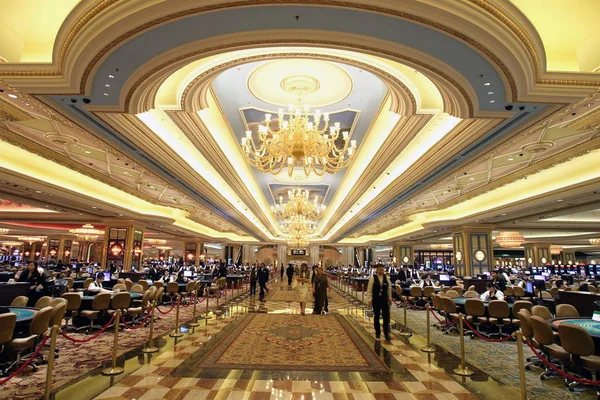 Vista Salão Casino Venetian Macau Resort Hotel Macau China Agosto — Fotografia de Stock