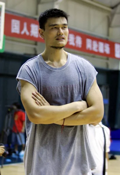 Chinas Yao Ming Training Session Chinese National Basketball Team Beijing — Stock Photo, Image