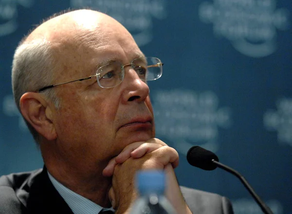 Klaus Schwab Presidente Ejecutivo Del Foro Económico Mundial Fem Una — Foto de Stock