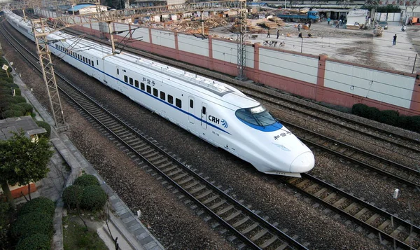Crh China Ferrocarril Alta Velocidad Tren Funciona Ferrocarril Shanghai China —  Fotos de Stock