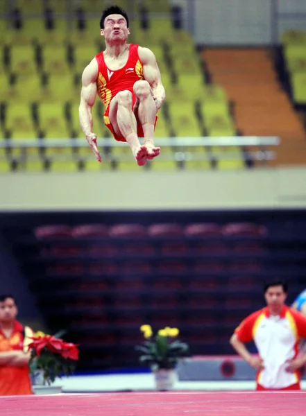 Κινεζικού Gymnast Yang Wei Κατά Διάρκεια Του Διαγωνισμού Δαχτυλίδια Των — Φωτογραφία Αρχείου