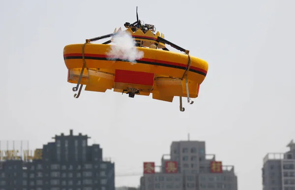 Vue Prototype Soucoupe Volante Dans Les Airs Lors Une Opération — Photo