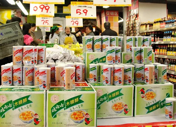 Wahaha Babaozhou São Vistos Venda Supermercado Pequim Dezembro 2007 — Fotografia de Stock