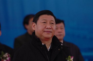 File photo dated 27 December 2006 shows Xi Jinping, newly appointed Secretary of the Shanghai Municipal Committee of Communist Party of China (CPC) and formerly Secretary of the Zhejiang Provincial Committee of Communist Party of China (CPC), at Ning clipart