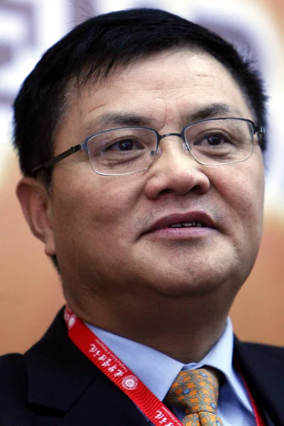 Dong Wenbiao Elnöke Kína Minsheng Banking Corp Ltd Közben Fórum — Stock Fotó