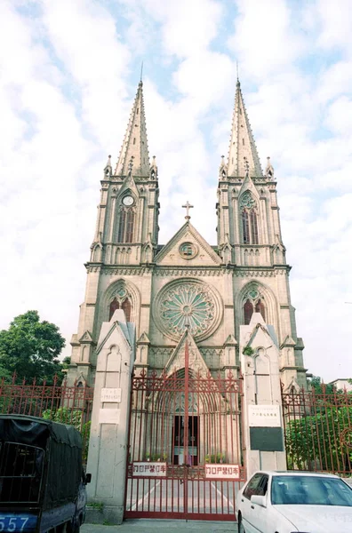 Vista Catedral Del Sagrado Corazón Iglesia Seksat Ciudad Guangzhou Provincia — Foto de Stock