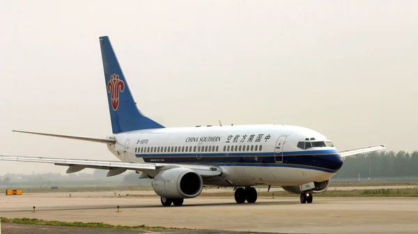 Tekintettel China Southern Airlines Repülőgép Pekingi Capital International Airport Pekingben — Stock Fotó