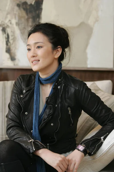 Китайська Актриса Гун Під Час Інтерв Шанхаї Кві 2007 — стокове фото