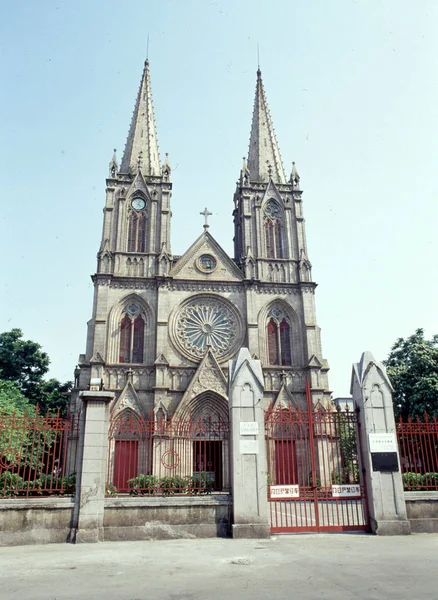Vista Catedral Sagrado Coração Igreja Seksat Cidade Guangzhou Sul Província — Fotografia de Stock