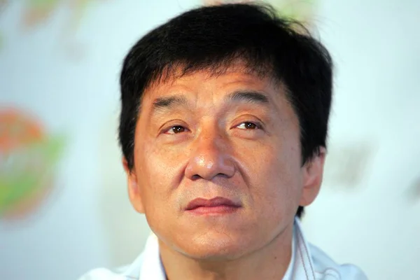Hong Kong Kungfu Star Jackie Chan Pozach Podczas Impreza Promocyjna — Zdjęcie stockowe