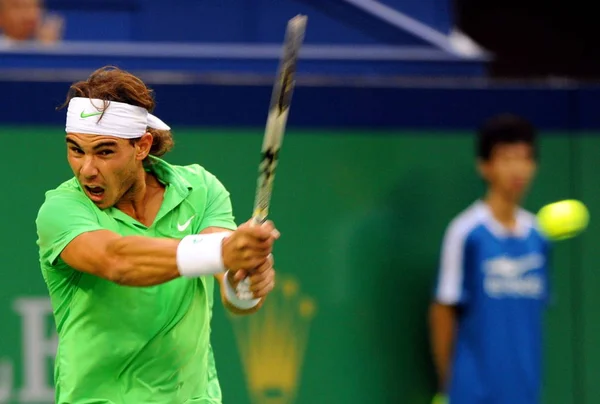 Rafael Nadal Espanha Retorna Tiro Contra Nikolay Davidenko Rússia Final — Fotografia de Stock