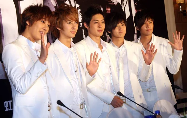 Cinco Membros Grupo Pop Sul Coreano Ss501 São Vistos Durante — Fotografia de Stock