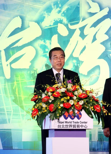 Wang Chih Kang Chairman Taipei World Trade Center Speaks Groundbreaking — Stock Photo, Image