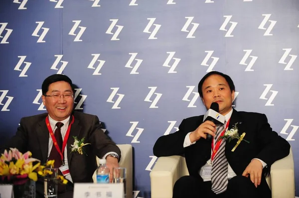Shufu Prezes Geely Auto Wang Dazong Dyrektor Generalny Beijing Motoryzacyjny — Zdjęcie stockowe