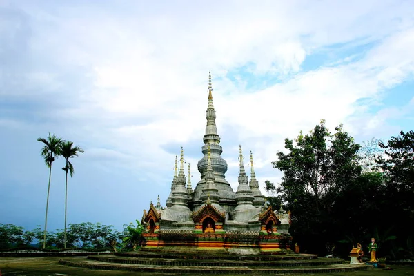 Vista Pagoda Blanca Manfeilong Jinghong Xishuangbanna Suroeste Provincia Chinas Yunnan — Foto de Stock