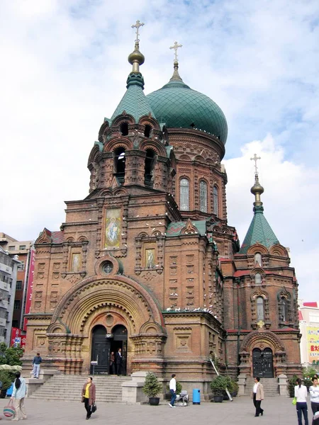 Vista Iglesia Ortodoxa Rusa Santa Sofía Ciudad Harbin Noreste Provincia — Foto de Stock