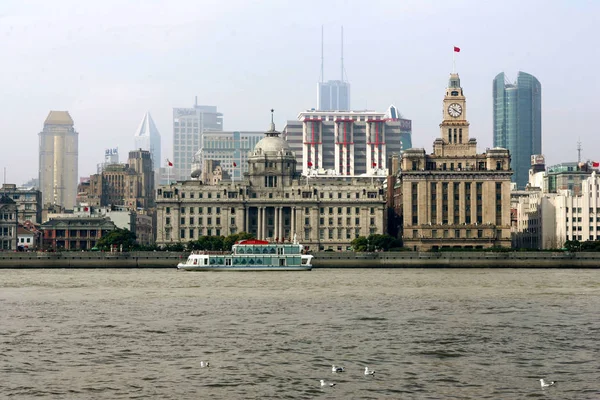 Landscape Bund Huangpu River Shanghai — Stock Photo, Image