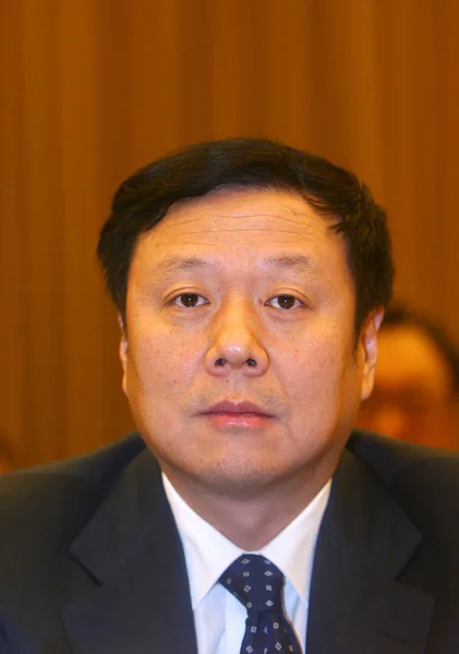 2007年11月2日 北京での会議で 中国テレコムとして知られる中国電気通信公社の会長 王小中 — ストック写真