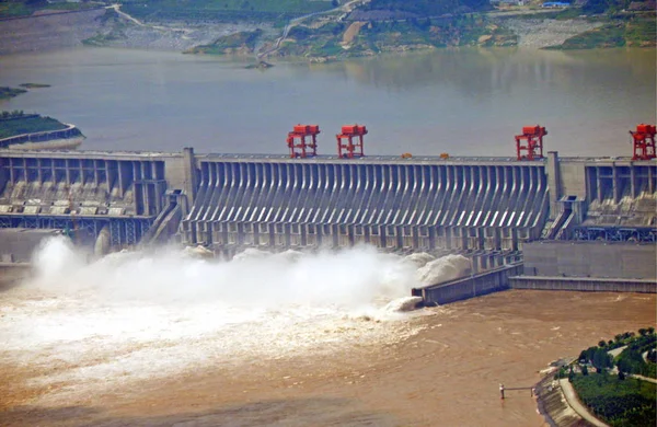 Vista Presa Las Tres Gargantas Río Yangtze Yichang Provincia Central —  Fotos de Stock