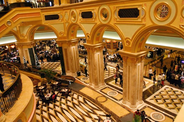 Vista Salão Casino Venetian Macau Resort Hotel Macau China Dezembro — Fotografia de Stock