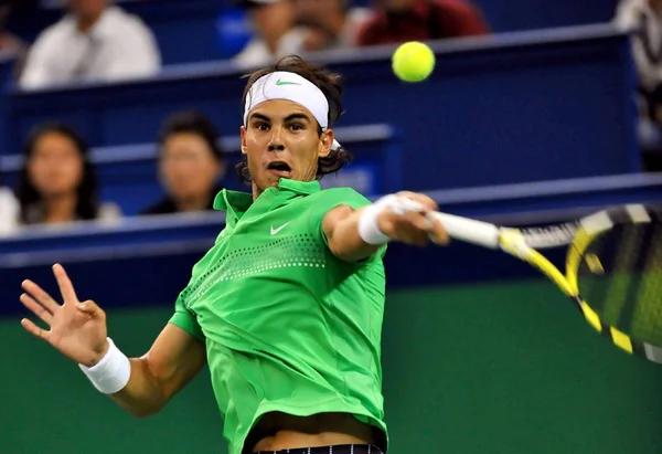 Spanya Rafael Nadal Yarışmaktadır Tommy Robredo Karşı Spanya 2009 Shanghai — Stok fotoğraf