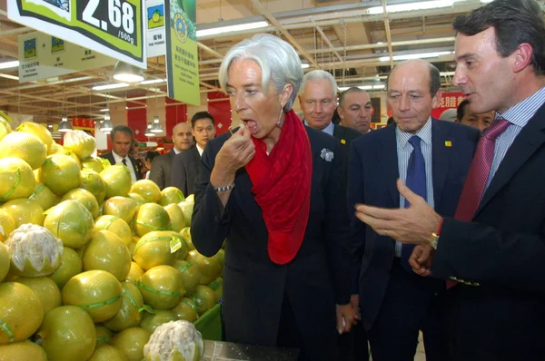 Christine Lagarde Front Left Minister Economic Affairs Industry Employment France — Stock Photo, Image