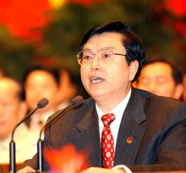 File Zhang Dejiang Secretary Guangdong Provincial Committee Cpc Speaks Conference — Stock Photo, Image