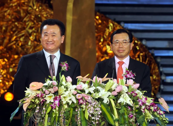 Ван Jianlin Ліворуч Голова Президент Dalian Ванда Групи Dongsheng Голова — стокове фото