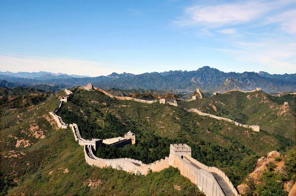 北中国河北省 2008 日に金山万里の長城の風景 — ストック写真