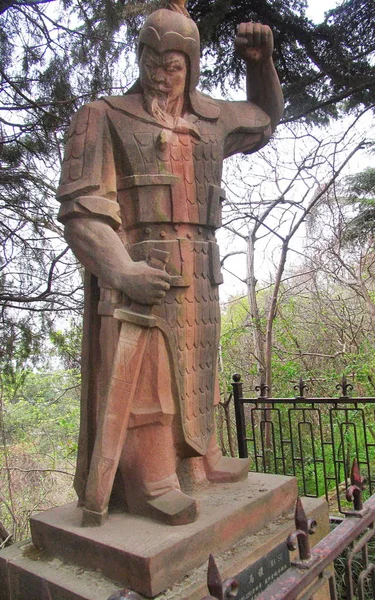 Utsikt Över Statyn Vid Tre Kungadömena Slott Wuhan Centrala Chinas — Stockfoto