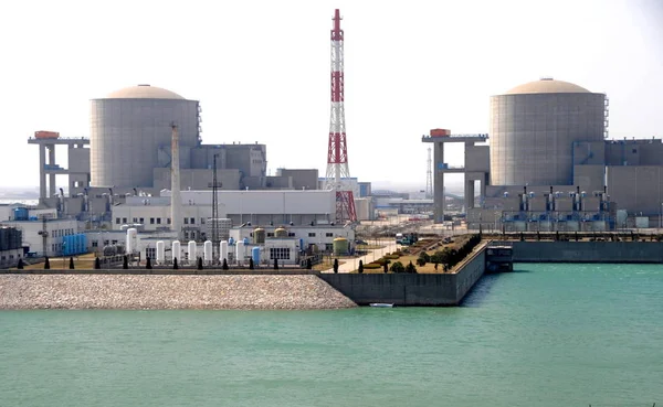 Aşamanın Reaktörleri Lianyungang Şehir Tianwan Nükleer Santrali Nde Görülür Doğu — Stok fotoğraf